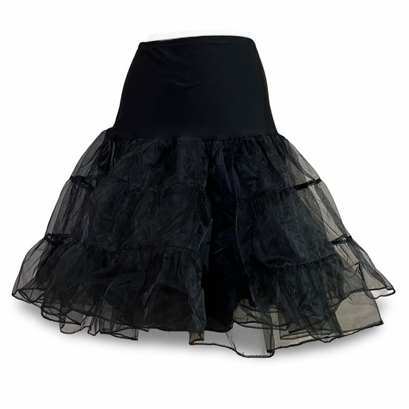Vintage Black Crinoline Tulle Petticoat Skirt Size Large by Grace Karin - Picture 4 of 7